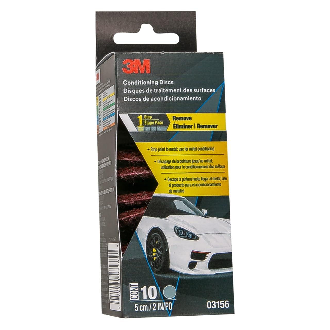 3M™ Conditioning Abrasive Disc, 03156, 2 in, Medium Grit, 10 discs per pack, 24 packs per case