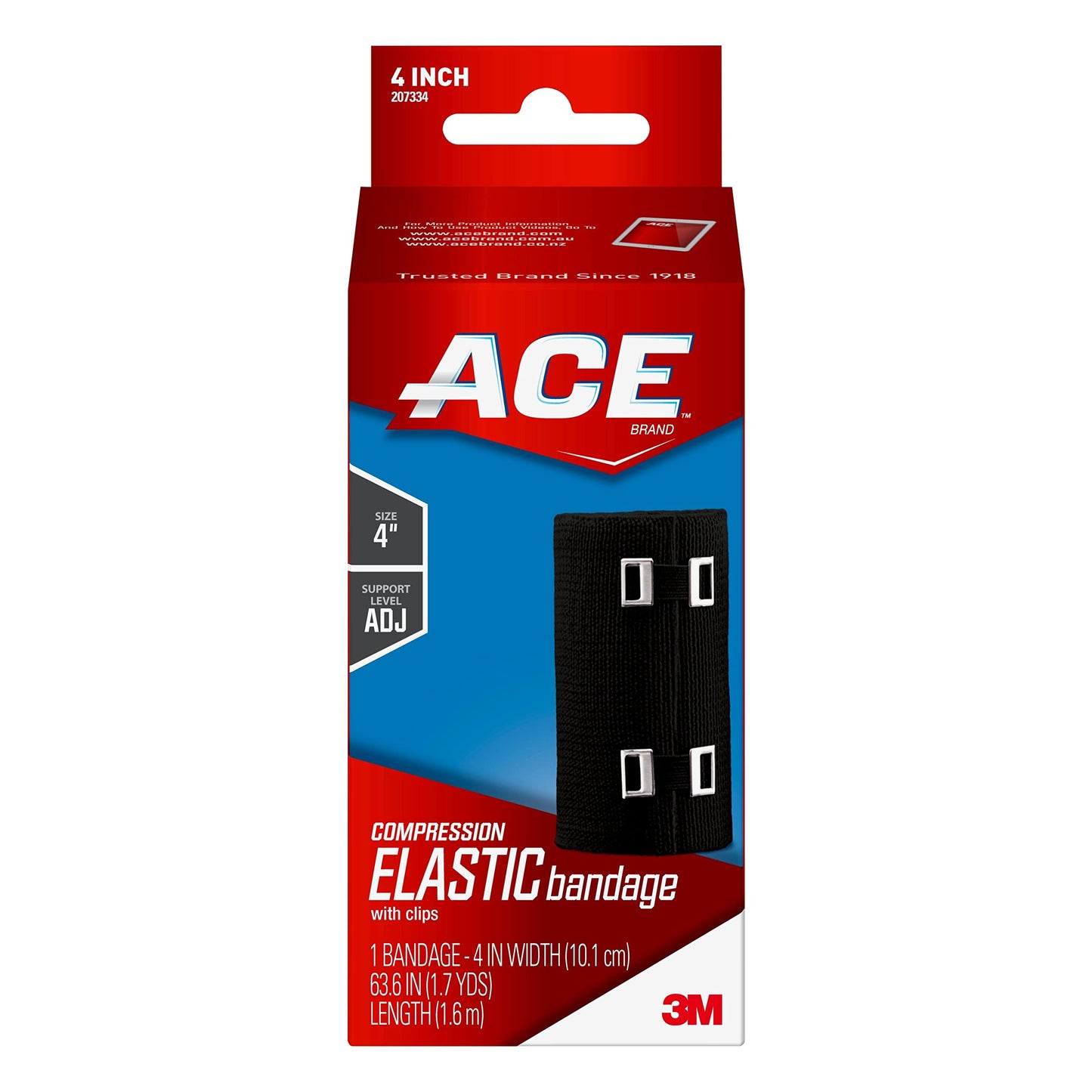 ACE™ Elastic Bandage, 207334, 4 in x 63.6 in (1.7 yds) (10.1 cm x 1.6 m)