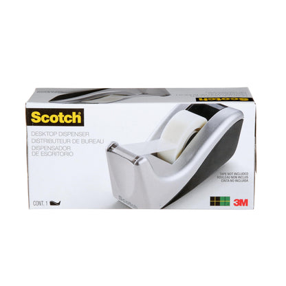 Scotch® Desktop Tape Dispenser, C60-ST, Silver/Black, 12 Each/Case