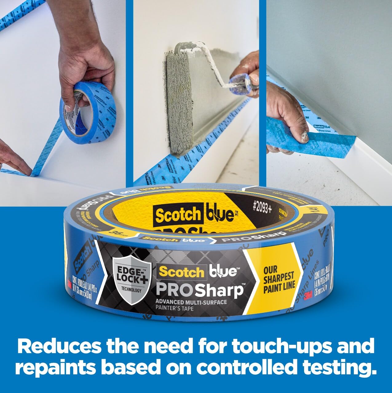 ScotchBlue™ PROSharp™ Painter's Tape 2093+-24EC, 0.94 in x 60 yd (24mm x 54.8m)