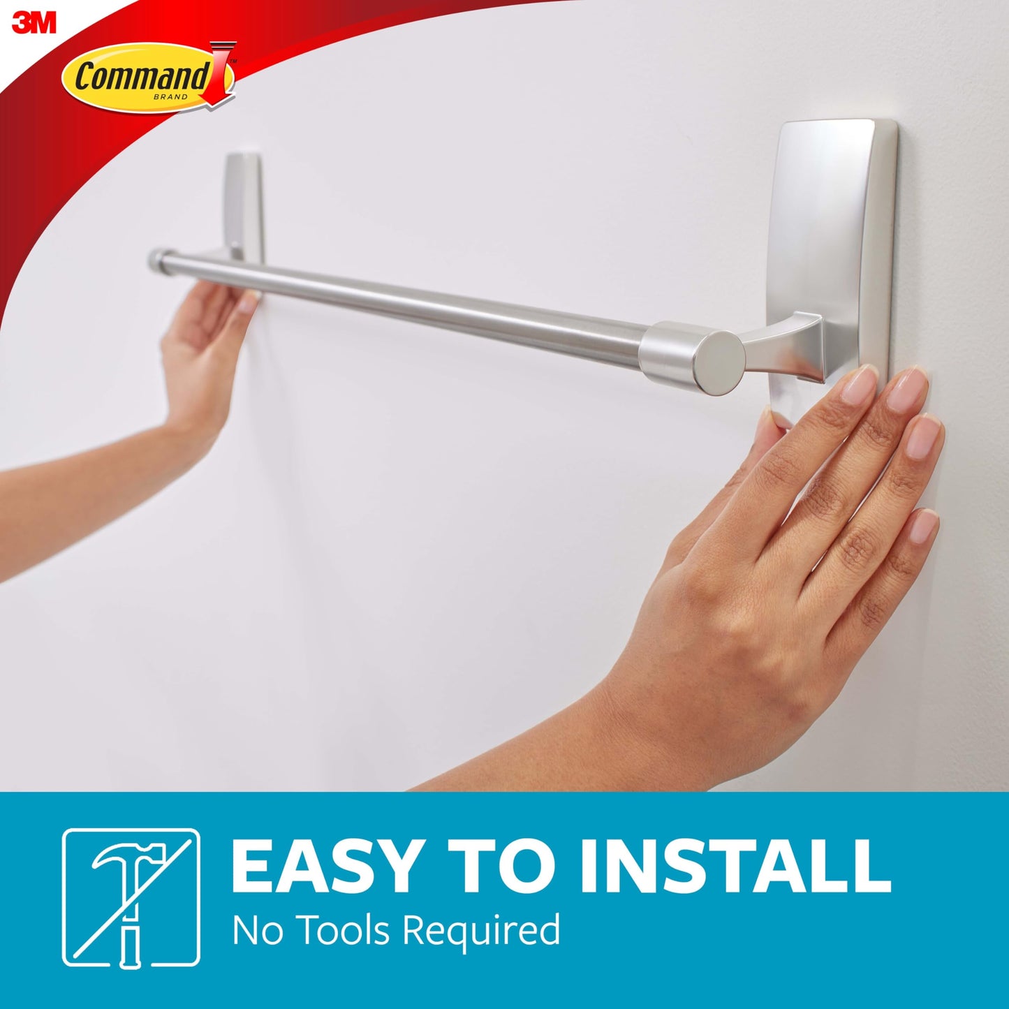 Command™ Bath Satin Nickel Towel Bar BATH51-SN-ESF