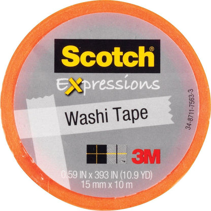 Scotch® Expressions Tape C314-ORG, .59 in x 393 in (15 mm x 10 m), Orange