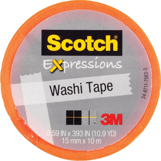 Scotch® Expressions Tape C314-ORG, .59 in x 393 in (15 mm x 10 m), Orange