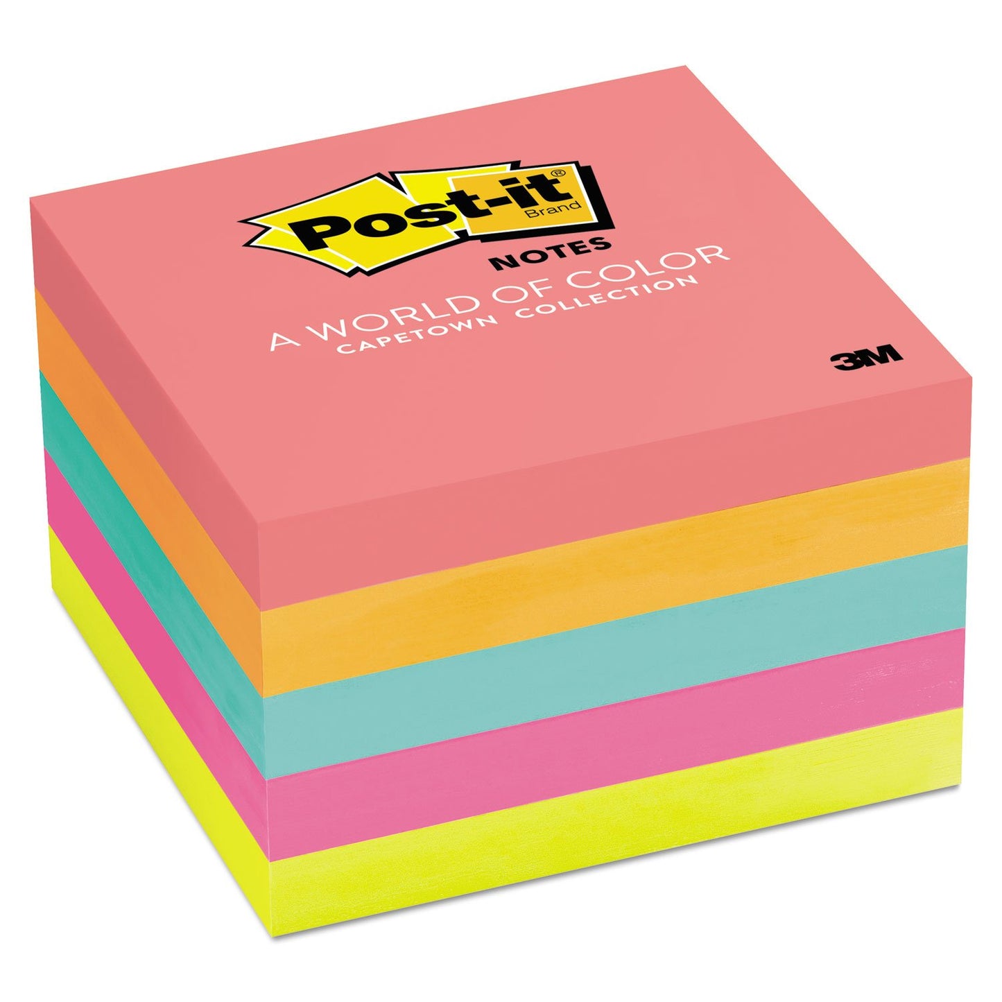 Post-it® Notes 654-5UC, Jaipur Collection, 5x100 Sheets/Pack, 24 Packs/Case, 76 mm x 76 mm, 100% PEFC, SGSCH-PEFC-COC-110078