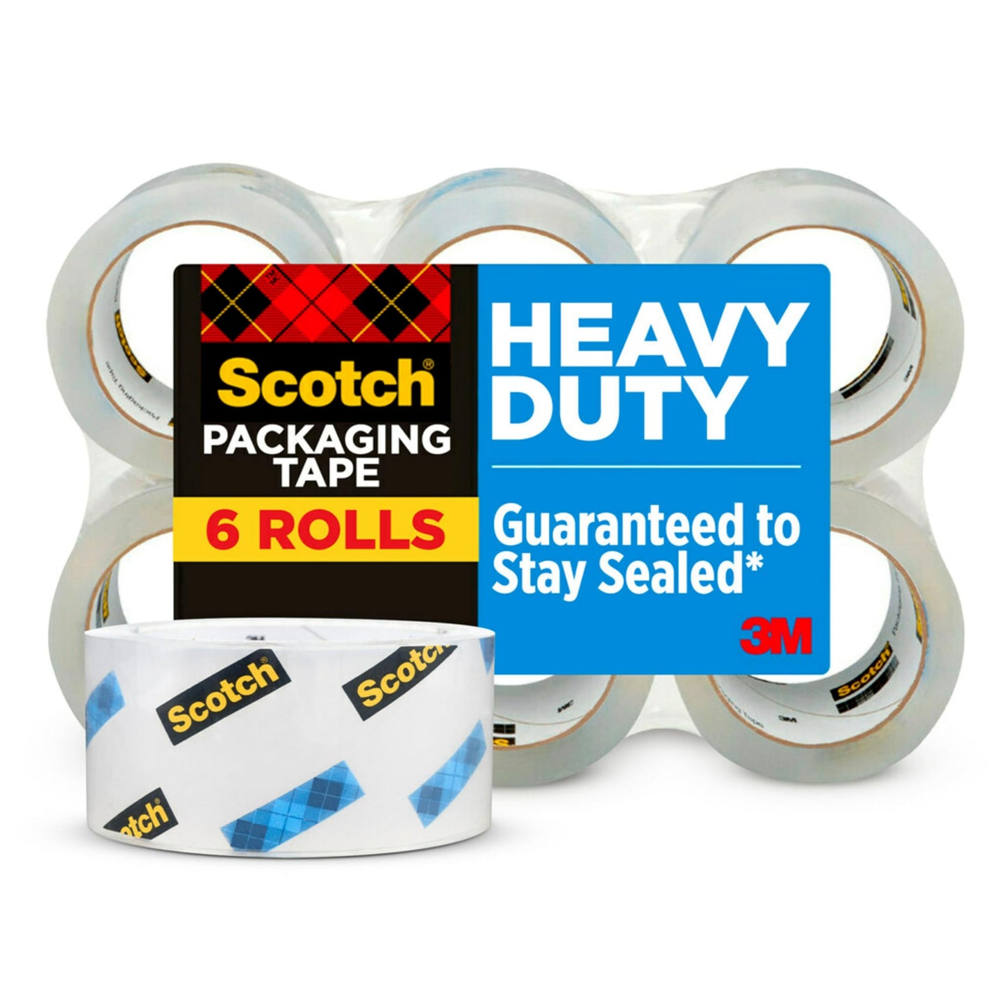Scotch® Heavy Duty Shipping Packaging Tape 3850-LR6-6CC, 1.88 in x 54.6 yd (48 mm x 50 m), 6 Roll/Pack
