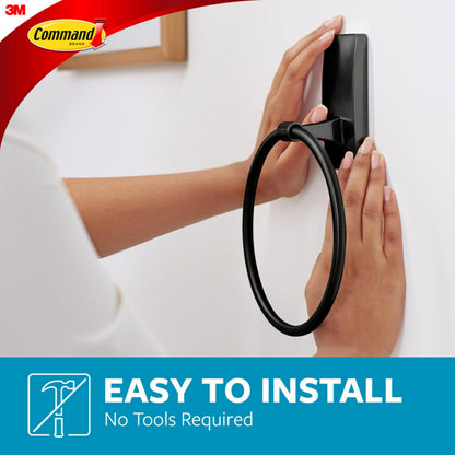 Command™ Bath Matte Black Towel Ring BATH52-MB-ESF