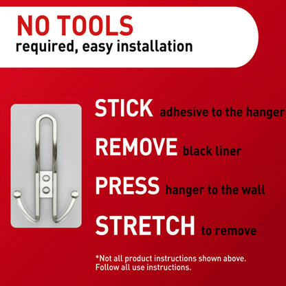 Command™ X-Large Satin Nickel Triple Hook 17038SN-2ES, 2 Pack, 2 hooks, 6 strips