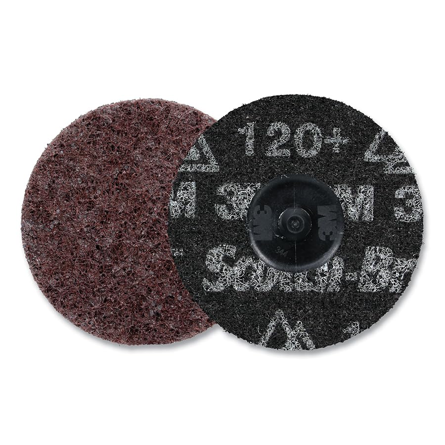 Scotch-Brite™ Roloc™ Precision Heavy Duty Surface Conditioning Disc, HD-DR, Coarse 120+, TR, 3 in, 25/Carton, 100 ea/Case