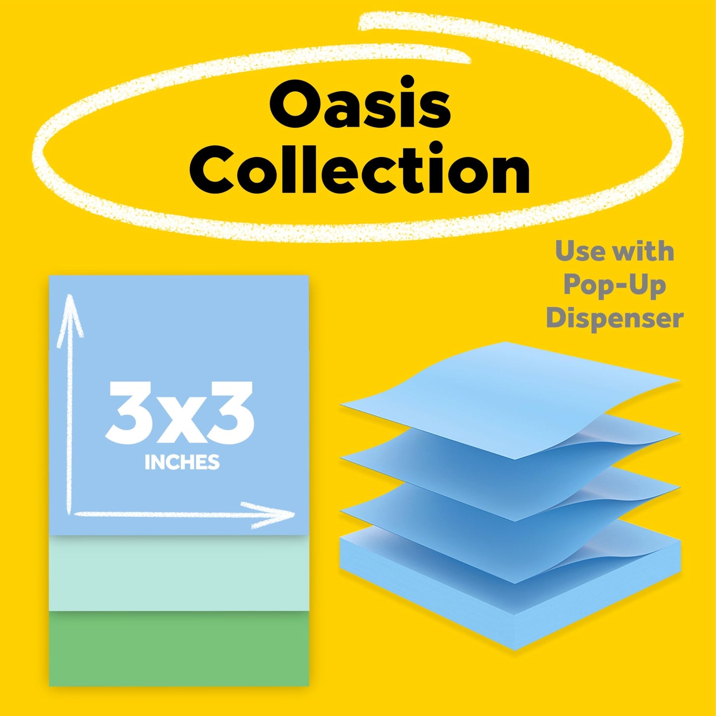 Post-it® Super Sticky Pop-up Notes R330-18SST-CP, Oasis, 100% PEFC, SGSCH-PEFC-COC-110078