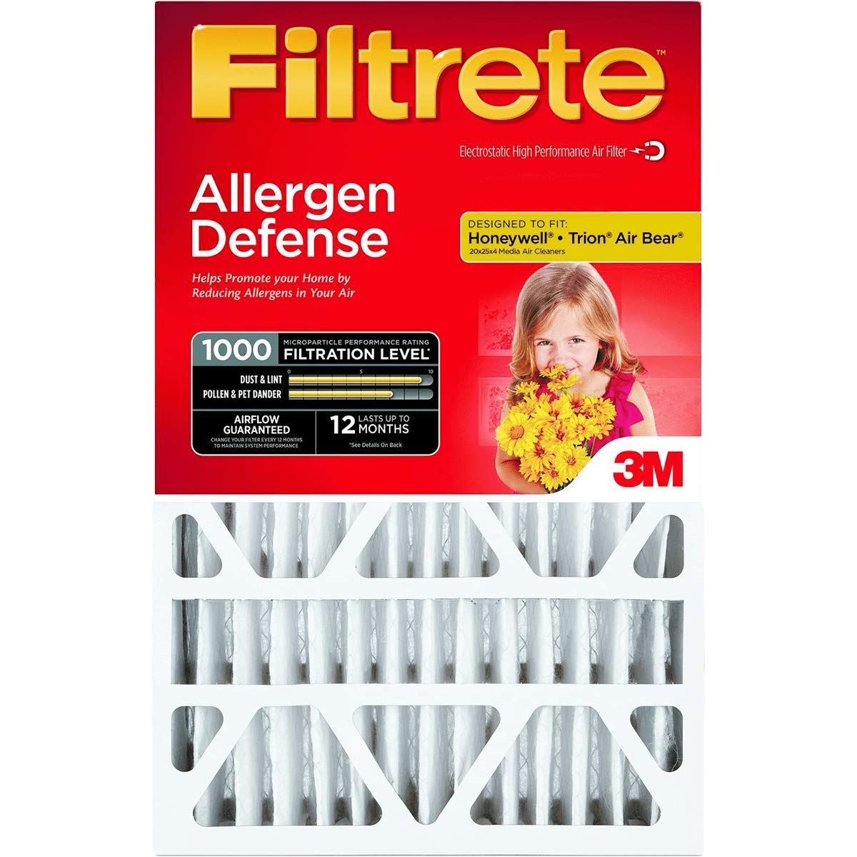 Filtrete™ Electrostatic Deep Pleat Air Filter 1000 MPR NADP03-4IN-4, 20 in x 25 in x 4 in (50.8 cm x 63.5 cm x 10.1 cm)