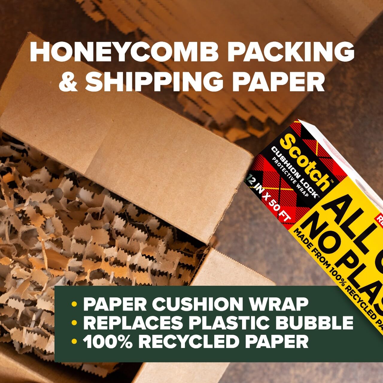 Scotch™ Cushion Lock Protective Wrap PCW-1250, 12 in x 50 ft (304 mm x 15.2 m)