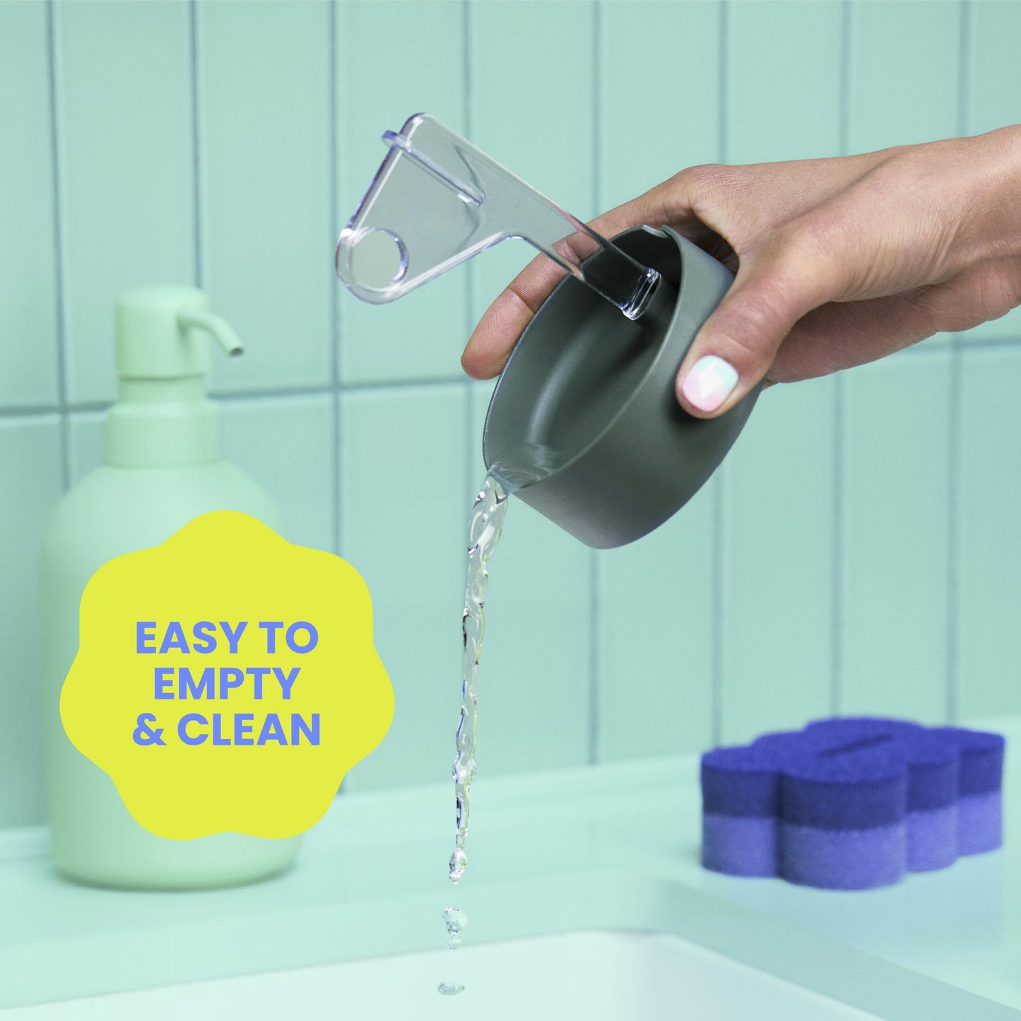 Brite by Scotch-Brite Scrub & Wipe with Drain + Dry Stand, Kitchen Sponge for Washing Dishes, 1 Scrub Sponge