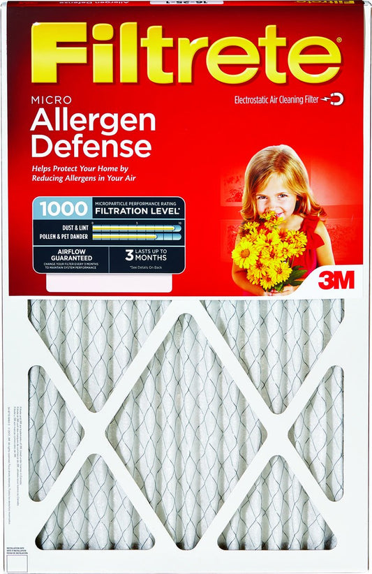 Filtrete™ Electrostatic Air Filter 1000 MPR 9803-2PK-3, 20 in x 25 in x 1 in (50.8 cm x 63.5 cm x 2.5 cm)