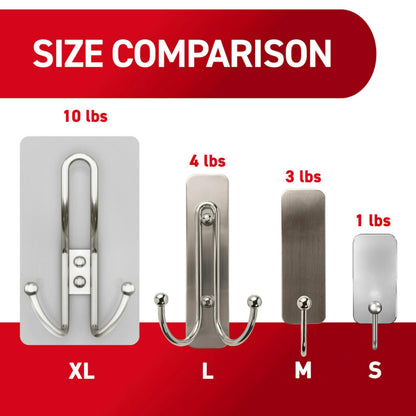 Command™ X-Large Satin Nickel Triple Hook 17038SN-2ES, 2 Pack, 2 hooks, 6 strips