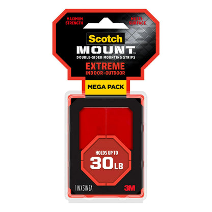 Scotch-Mount™ Extreme Double-Sided Mounting Strips Mega Pack 414H-ST-MP-DC, 1 In X 3 In (2,54 Cm X 7,62 Cm) Ea, 48 Strips
