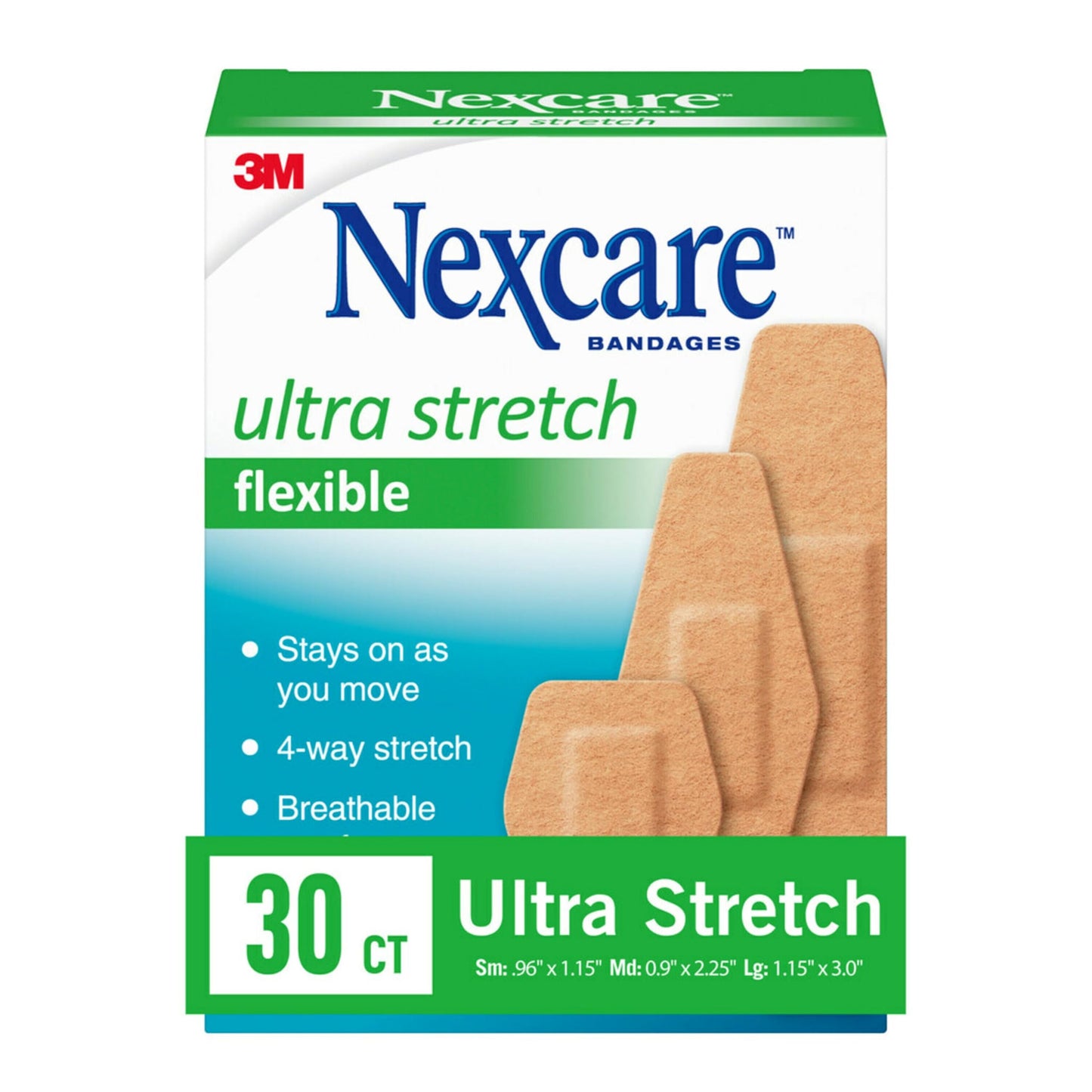 Nexcare™ Ultra Stretch Bandages, Assorted 576-30PB
