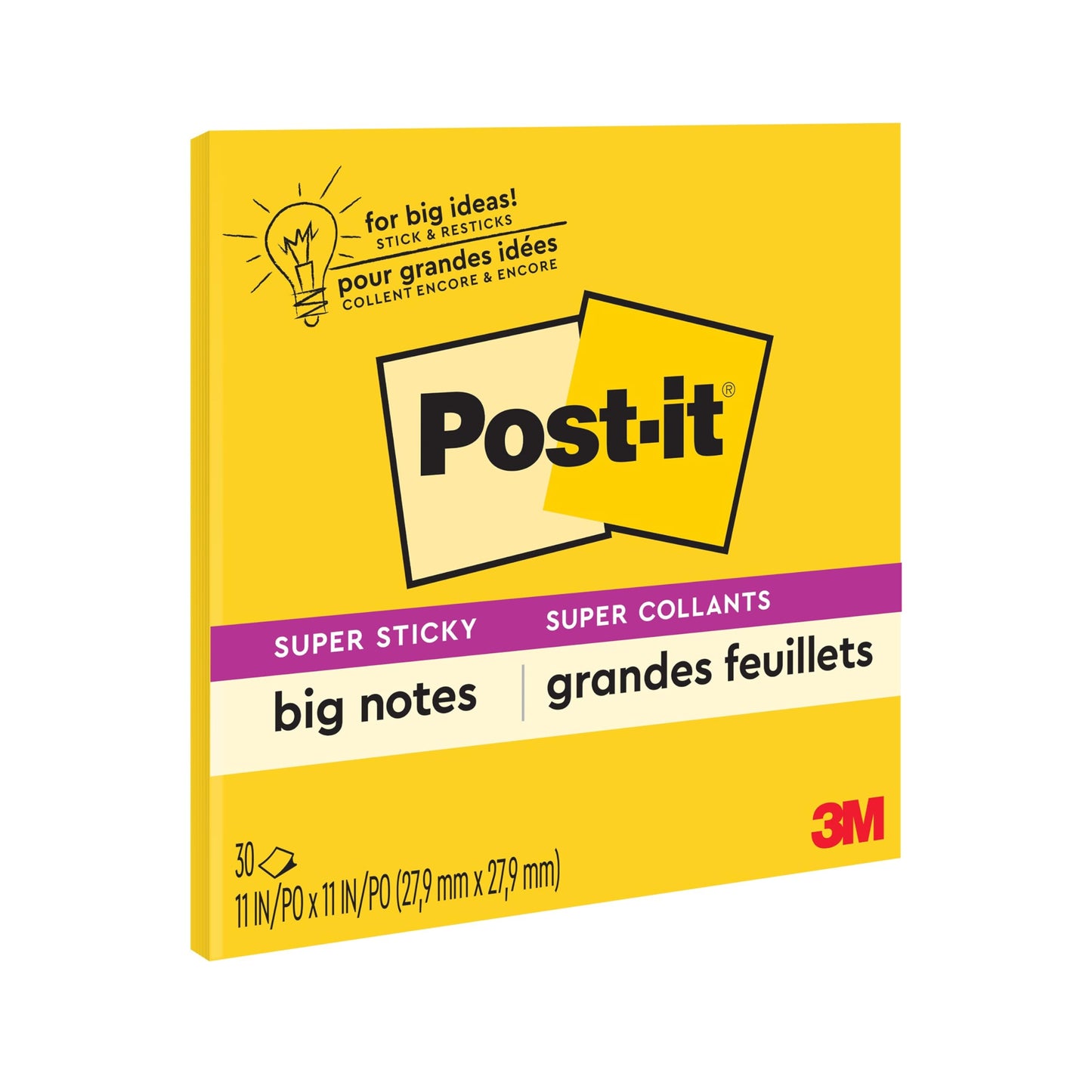 Post-it® Super Sticky Big Notes BN11, 11 in x 11 in (27.9 cm x 27.9 cm), 100% PEFC, SGSCH-PEFC-COC-110078