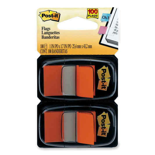 Post-it® Flags 680-OE2, 1 in. x 1.7 in. (2.54 cm x 4.31 cm) Orange, 2-pk