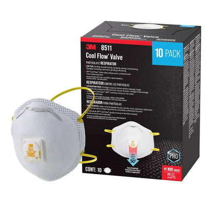 3M™ Cool Flow™ Valve Particulate Respirator 8511 8511P10-DC, 10 eaches/pack, 4 packs/case