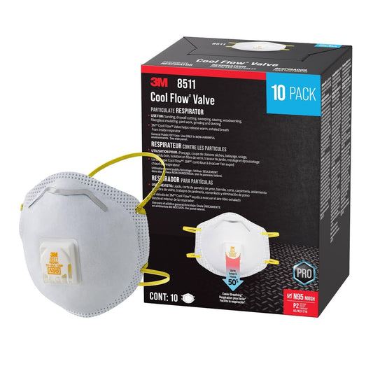 3M™ Cool Flow™ Valve Particulate Respirator 8511 8511P10-DC, 10 eaches/pack, 4 packs/case