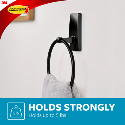 Command™ Bath Matte Black Towel Ring BATH52-MB-ESF