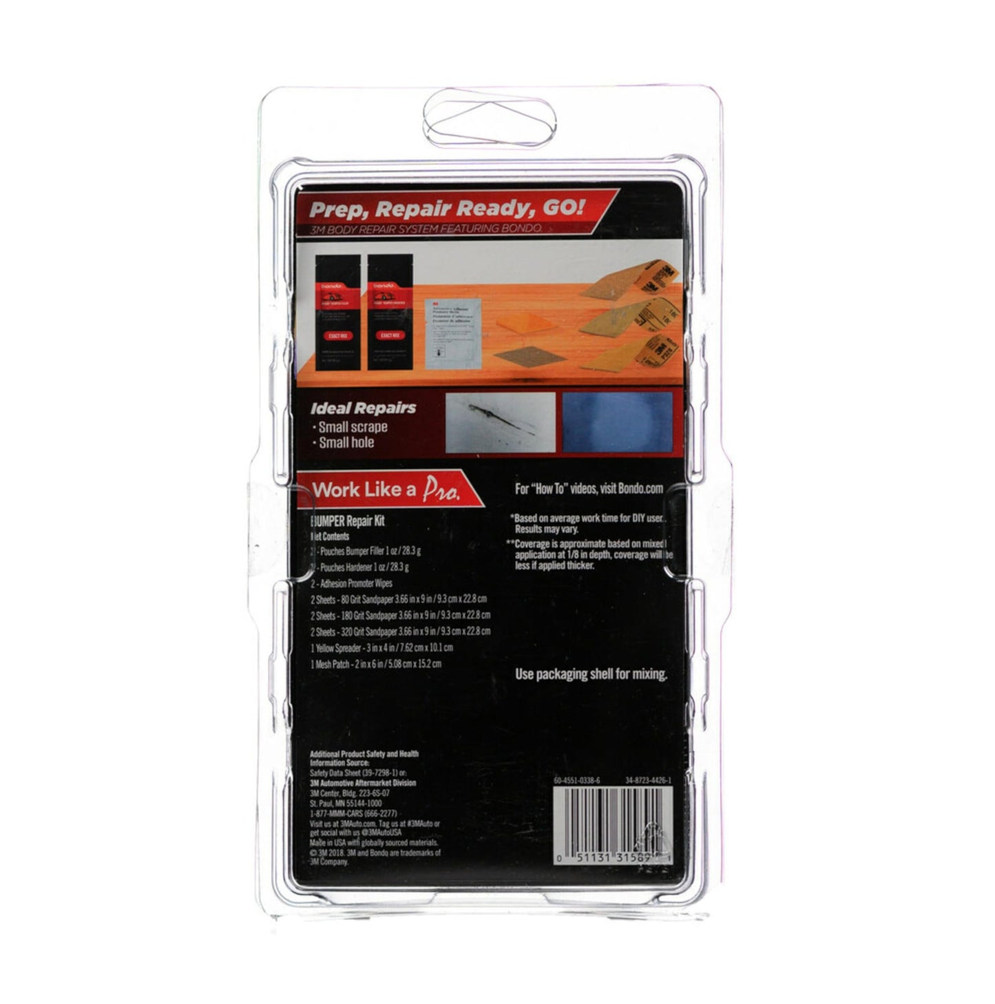 Bondo Bumper Repair Kit, Paintable - Permanent - Non-Shrinking Repair in Less Than Two Hours, 1 Kit