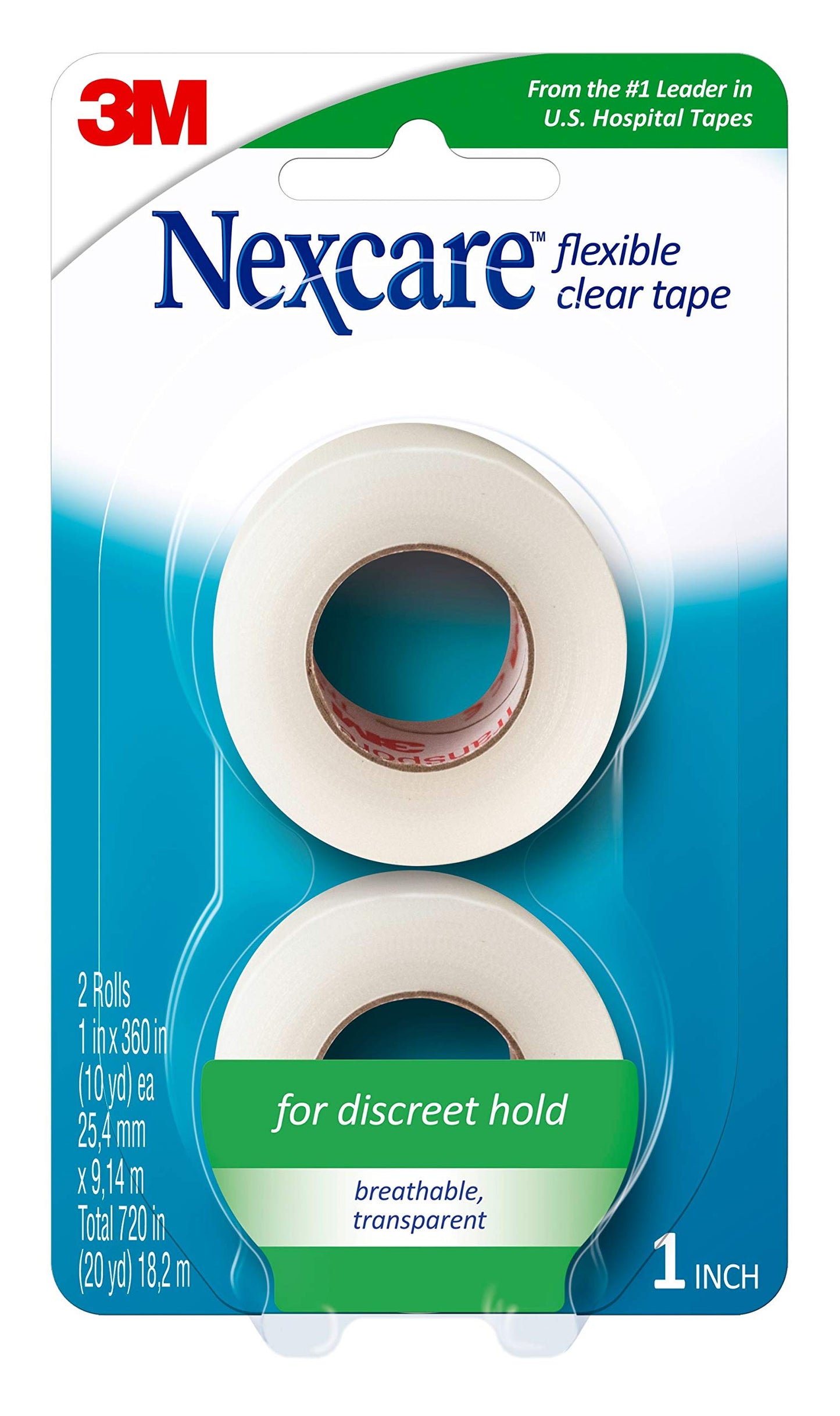 Nexcare™ Flexible Clear, 771-2Pk-CA, 1 In X 360 In 2 Pk (25,4 mm X 9,14 M)