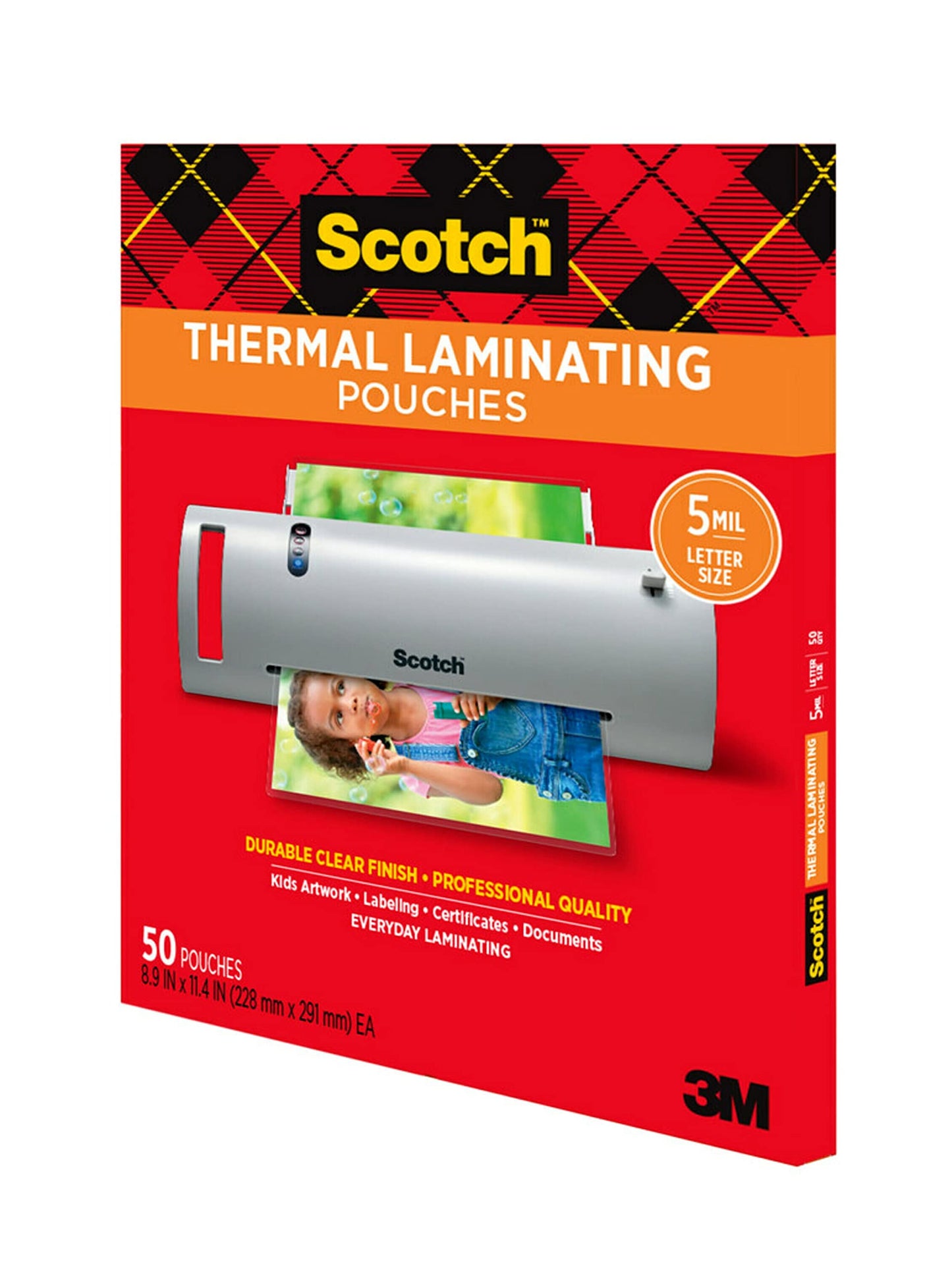 Scotch™ Thermal Pouches 5 mil TP5854-50, 8.9 in x 11.4 in (228 mm x 291 mm)
