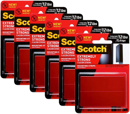 Scotch-Mount™ Extreme Double-Sided Mounting Strips 414H-ST, 1 in x 3 in (2,54 cm x 7,62 cm) EA, 8 Strips
