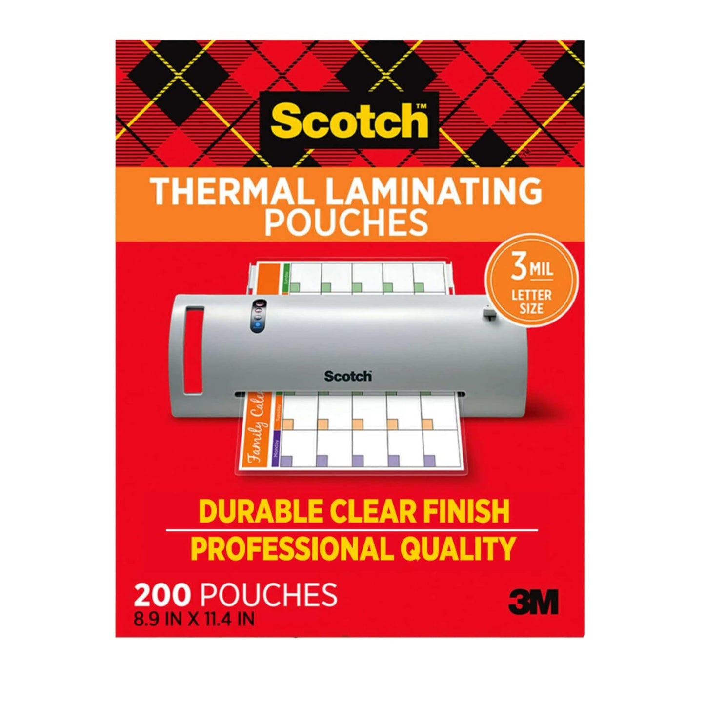 Scotch™ Thermal Pouches TP3854-200, 8.9 in x 11.4 in (228 mm x 291 mm)