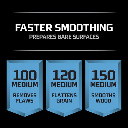 3M™ Pro Grade Precision™ Faster Sanding Sanding Sheets 100 grit Medium, 27100TRI-20, 9 in x 11 in, 20/pk