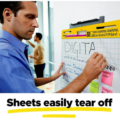 Post-it® Meeting Chart 560, White, Lined, 63,5x76,2cm, 30 Shts/PAC, 2 PAC/CV, 100% PEFC, SGSCH-PEFC-COC-110078