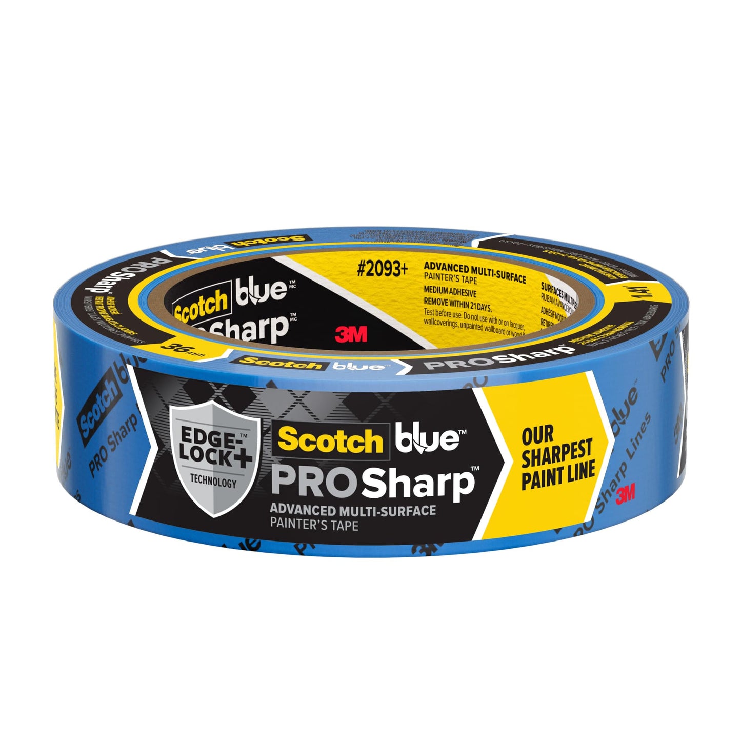 ScotchBlue™ PROSharp™ Painter's Tape 2093+-36AC3-P, 1.41 in x 60 yd (36mm x 54.8m), 3 rolls/pack, B2G1 Promo