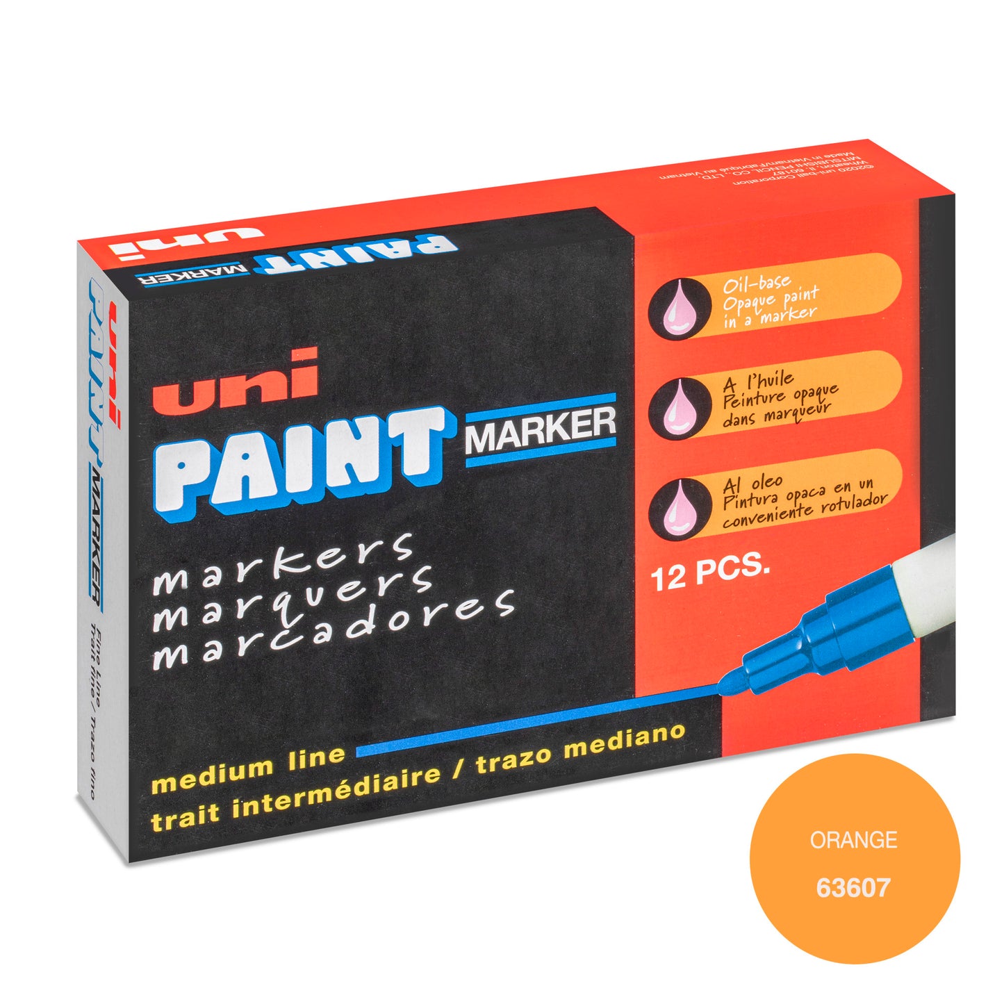 uni® Paint PX-20 Oil-Based Paint Markers, Medium Line (1.8-2.2mm), Orange