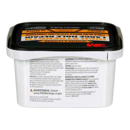 3M High Strength Fiber Reinforced Spackling Compound, 32 oz., Ideal for Large Hole Repair Cracks and Damaged Surfaces in Drywall, Plaster, Stucco, Concrete and Wood, For Easy Wall Repair (LHR-32-BB)