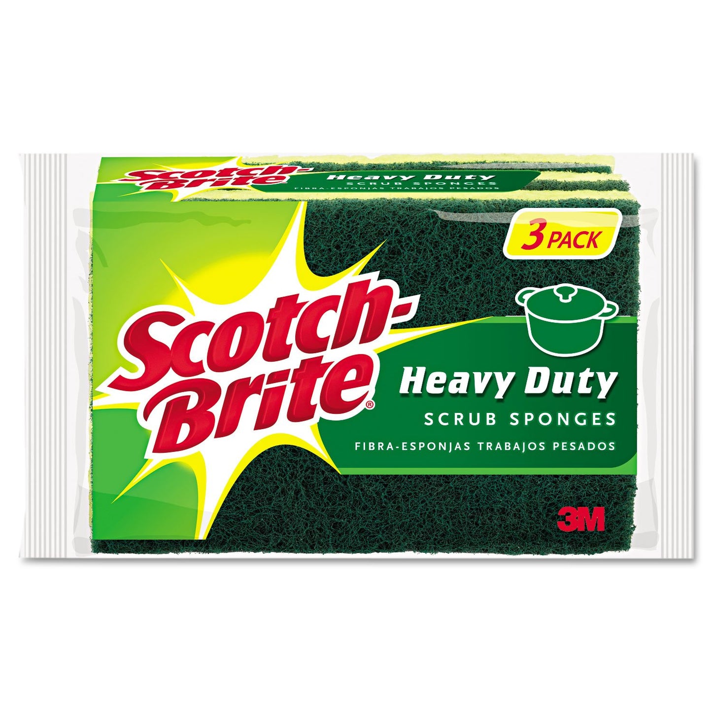 Scotch-Brite® Heavy Duty Scrub Sponge HD-3-S25, 8/3