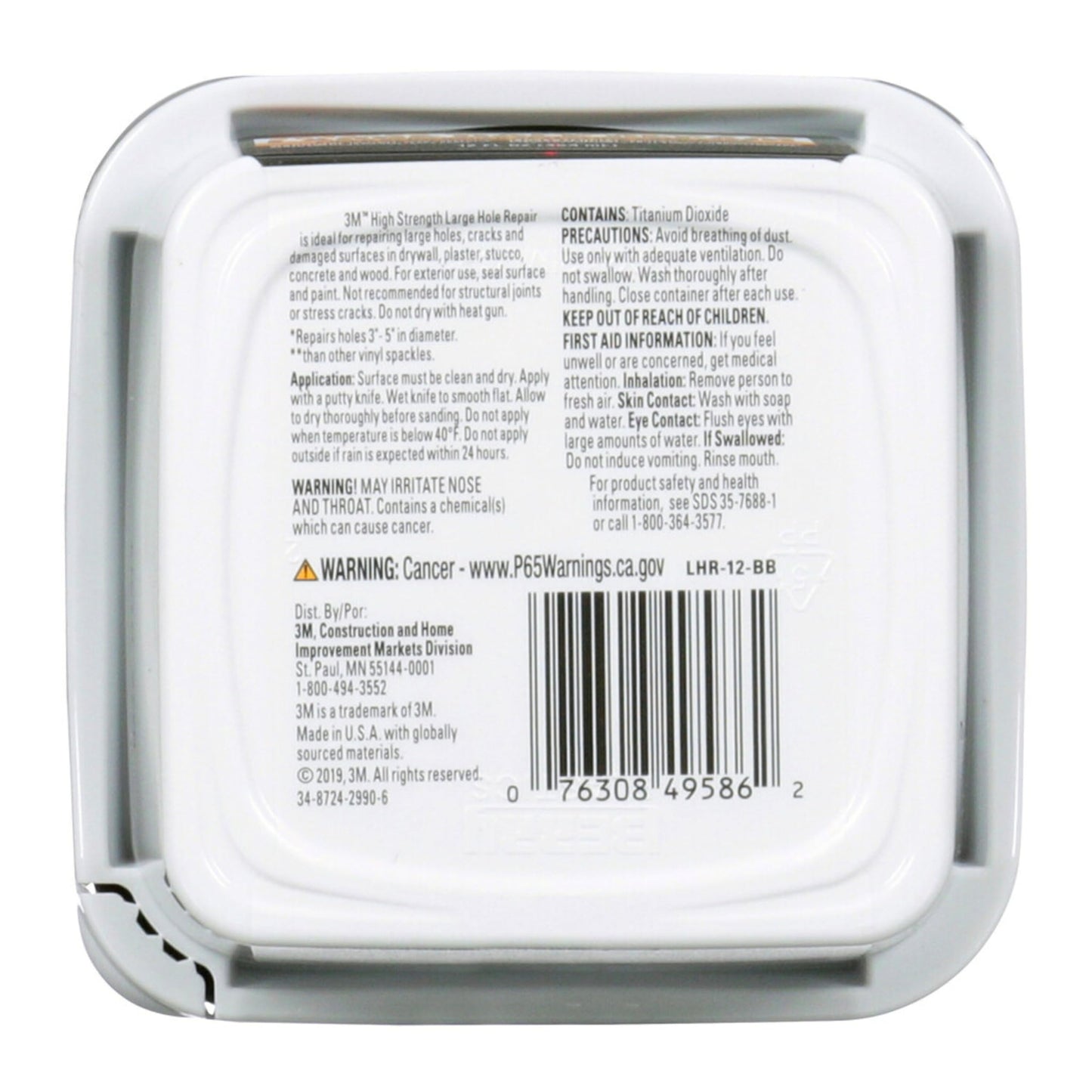3M™ High Strength Large Hole Repair, 12 oz, LHR-12-BB