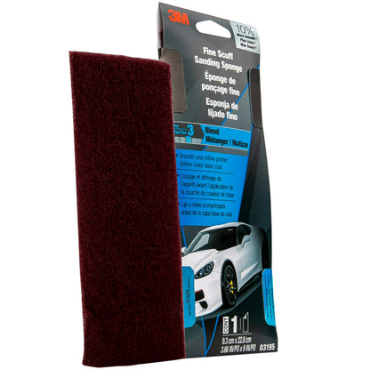 3M™ Fine Scuff Sanding Sponge, 03195SRP, 3 2/3 in x 9 in, 6 per case