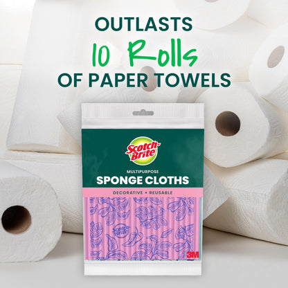 Scotch-Brite® Printed Sponge Cloth 9055-P1, 2 Each/Pack, 12 Packs/Case