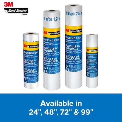 3M™ Hand-Masker™ Advanced Masking Film, AMF99-8C, 99 in x 90 ft x .35 mil (2.51 m x 27.4 m x .00889 mm)