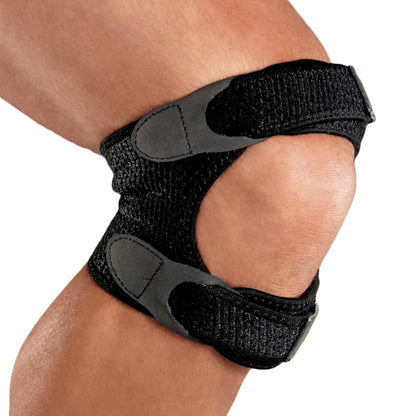 ACE Dual Strap Knee Support Soothing Gel Pads Deliver Targeted Pressure on Your Sore Tendons, Adjustable, Black, 1 Pack