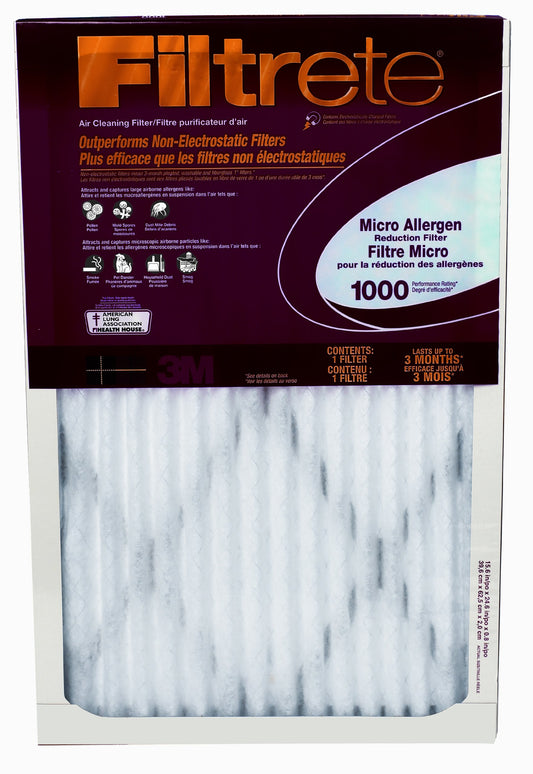 Filtrete™ Allergen Defense Air Filter, 1000 MPR, 9805-4, 14 in x 20 in x 1 in (35,5 cm x 50,8 cm x 2,5 cm)
