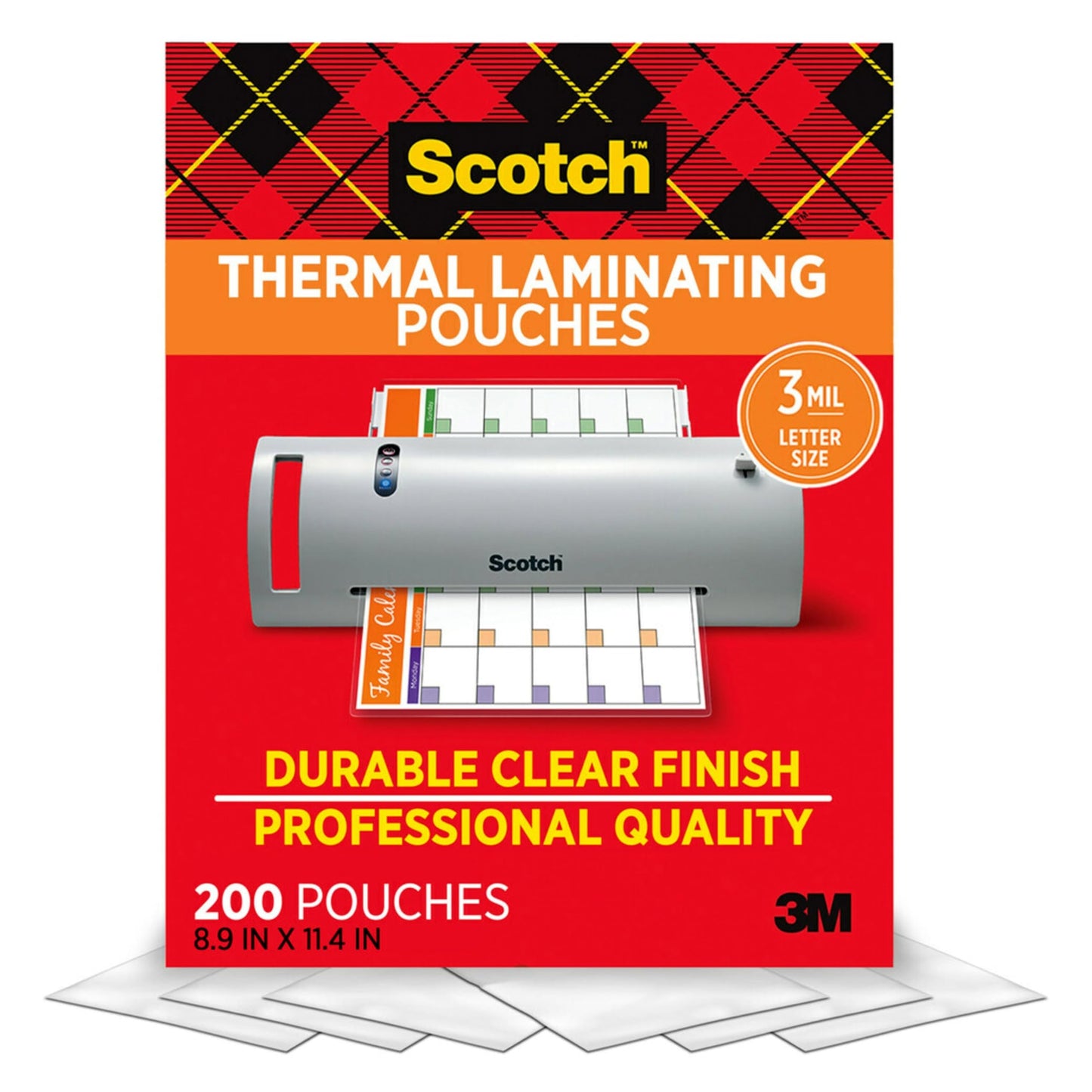Scotch™ Thermal Pouches TP3854-200, 8.9 in x 11.4 in (228 mm x 291 mm)