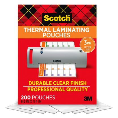 Scotch™ Thermal Pouches TP3854-200, 8.9 in x 11.4 in (228 mm x 291 mm)