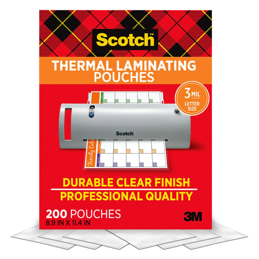 Scotch™ Thermal Pouches TP3854-200, 8.9 in x 11.4 in (228 mm x 291 mm)