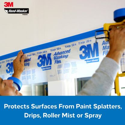 3M™ Hand-Masker™ Advanced Masking Film, AMF99-8C, 99 in x 90 ft x .35 mil (2.51 m x 27.4 m x .00889 mm)