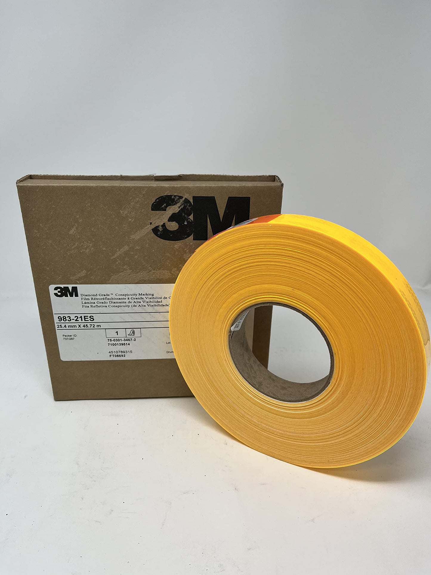 3M™ Diamond Grade™ School Bus Markings 983-21 ES, Fluorescent Yellow, 1 in x 50 yd