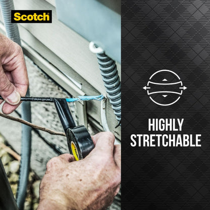 Scotch® Super 33+™ Vinyl Electrical Tape, 6132-BA-3PK-6, 0.75 in x 66 ft x 0.007 in (19 mm x 20,1 m x 0.177 mm), 6/case