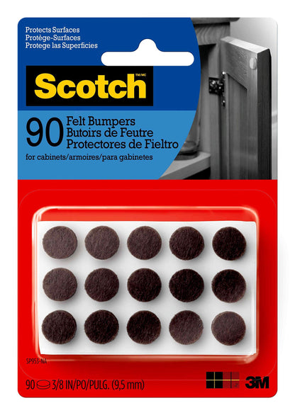 Scotch™ Felt Bumpers, SP953-NA, 3/8 in, Brown, 90/pk