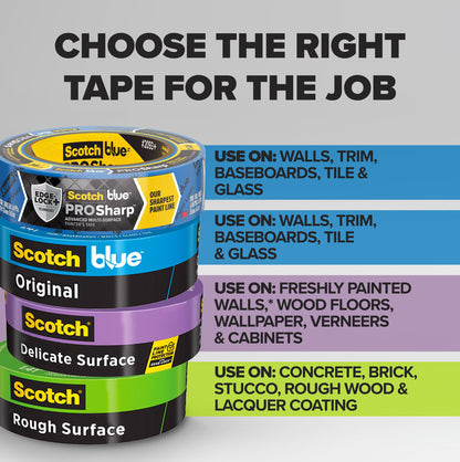 ScotchBlue™ PROSharp™ Painter's Tape 2093+-24EC, 0.94 in x 60 yd (24mm x 54.8m)